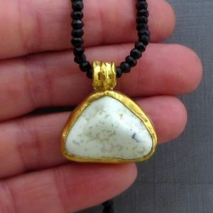 24k gold jewelry collection - Lemon Chrysoprase necklace