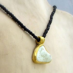 24k gold jewelry collection - Lemon Chrysoprase necklace