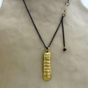 24k gold jewelry collection - silver necklace with gold pendant