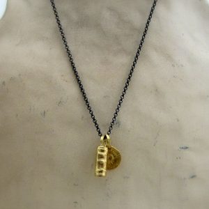 22k gold jewelry collection - dangling 22k gold pendants with silver chain