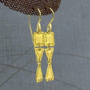 Dangle Geometric 22k gold earrings