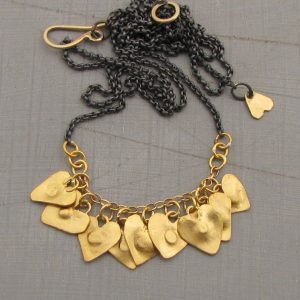 22k gold heart pendants necklace