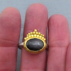 Grey Sapphire 24k ring