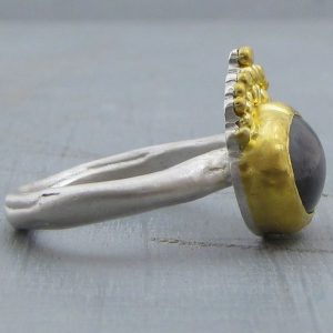 Grey Sapphire 24k ring