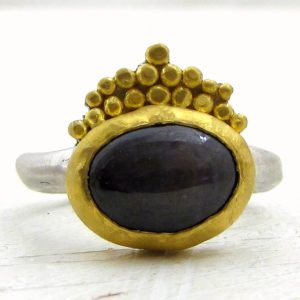 Grey Sapphire 24k ring