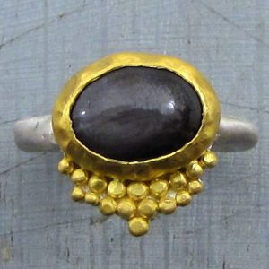 Grey Sapphire 24k ring