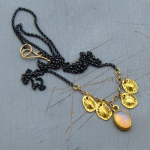 24k gold jewelry - Opal 24k necklace