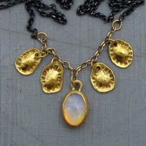 24k gold jewelry - Opal 24k necklace