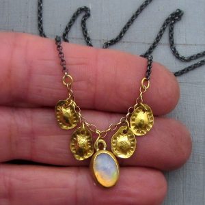 24k gold jewelry - Opal 24k necklace