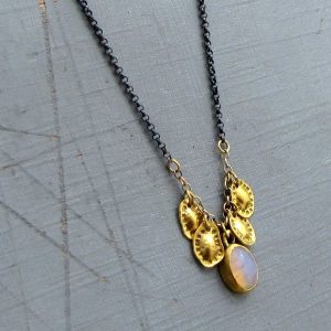 24k gold jewelry - Opal 24k necklace