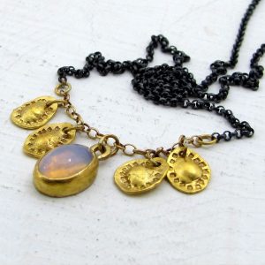 24k gold jewelry - Opal 24k necklace