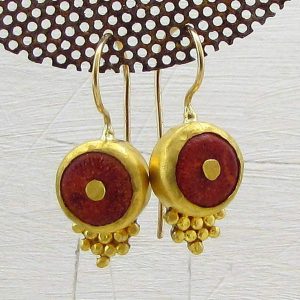 Red 22k gold earrings