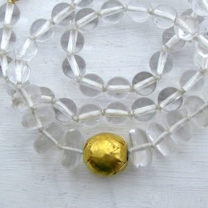 Beads necklace with 24k gold pendant