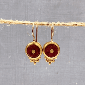 Coral 22k gold earrings