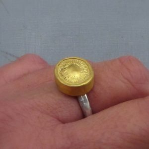 Oval 24k gold ring