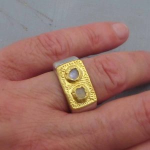 Moonstone 24 karat gold ring