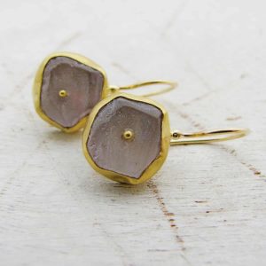 Amethyst 22 karat gold earrings