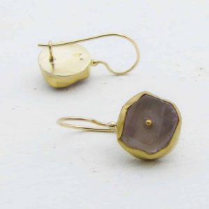 Amethyst 22 karat gold earrings