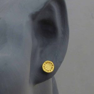 Round handmade 22k gold studs