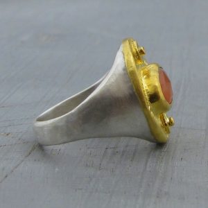 Ethnic Carnelian 24k gold ring