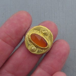 Ethnic Carnelian 24k gold ring