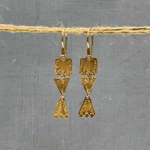 Dangle Geometric 22k gold earrings