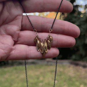 22k gold leaves pendants necklace