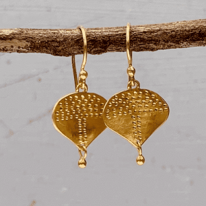 Drop dangle 22k gold earrings