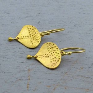 Drop dangle 22k gold earrings