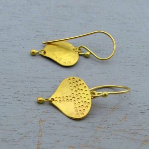 Drop dangle 22k gold earrings