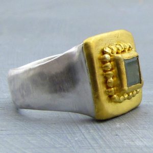 24k gold jewelry - Aquamarine ring