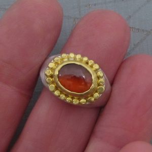 Garnet 24 karat gold ring