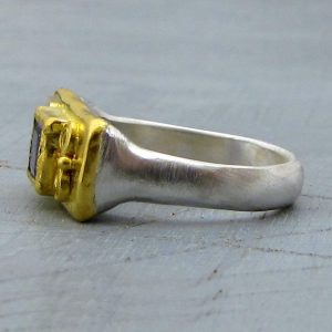 Iolite 24k gold ring