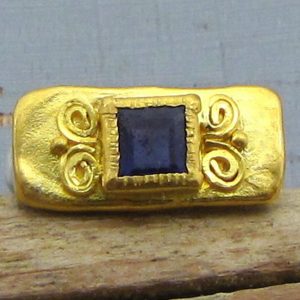 Iolite 24k gold ring