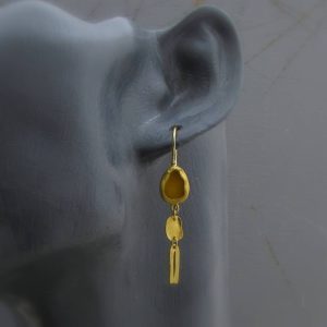 Yellow Chalcedony handmade 24k gold earrings