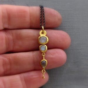 Moonstone 24 karat gold pendant