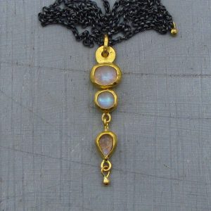 Moonstone 24 karat gold pendant