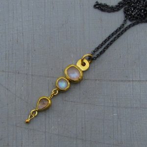 Moonstone 24 karat gold pendant