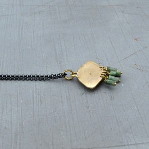 Turquoise eye 24k gold pendant necklace