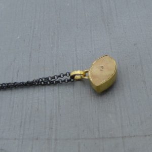 Citrine Evil Eye 24k gold pendant