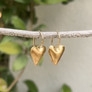 Heart 22k solid gold earrings