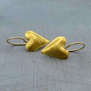 Heart 22k solid gold earrings