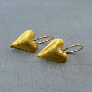 Heart 22k solid gold earrings