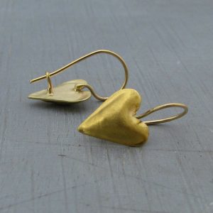 Heart 22k solid gold earrings