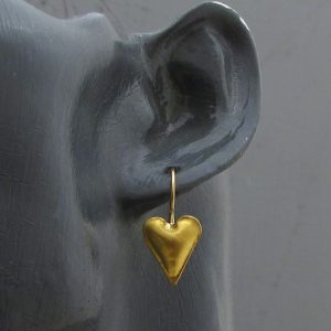 Heart 22k solid gold earrings