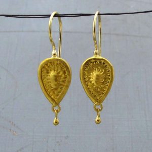 24k gold drop earrings