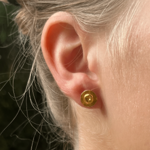 Handmade round 24k earrings studs