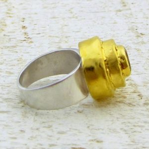 “Wedding Cake” Citrine 24k gold ring