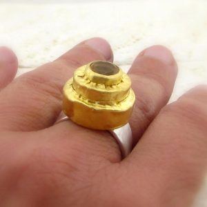 “Wedding Cake” Citrine 24k gold ring