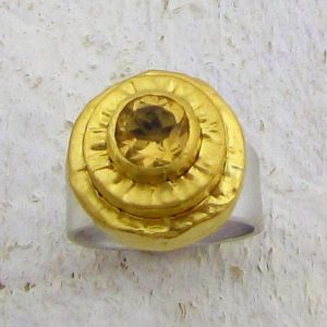 “Wedding Cake” Citrine 24k gold ring